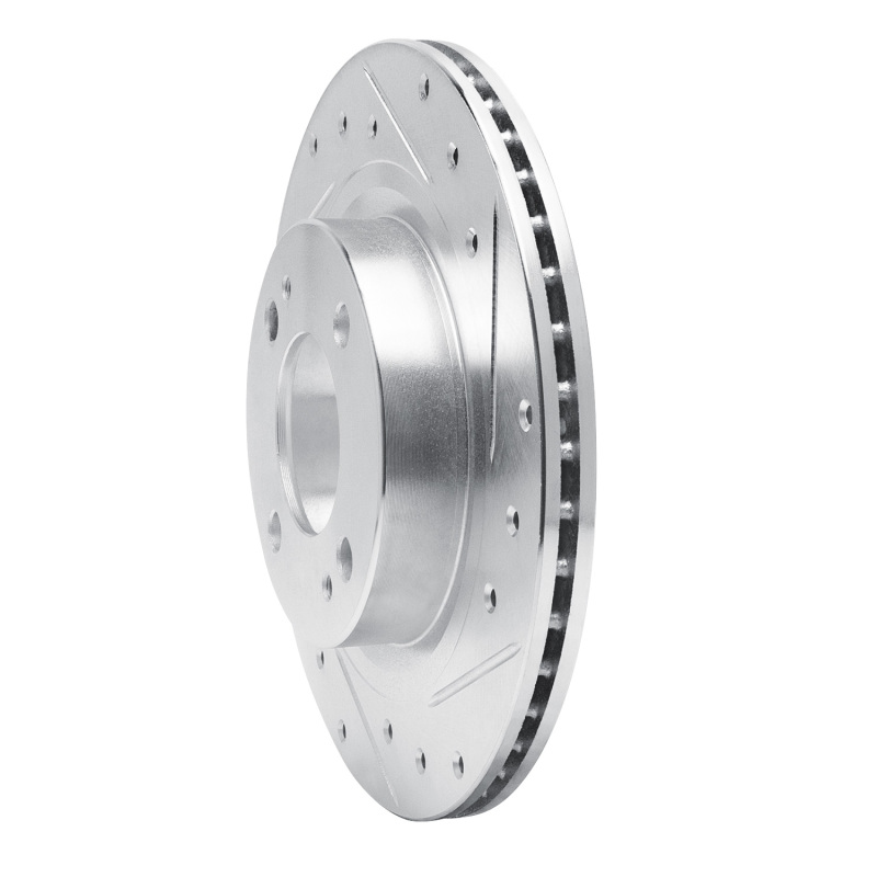 Dodge Attitude Brake Rotor (1) - Front Right - R1 Concepts - Drilled & Slotted - Silver - `16-`25